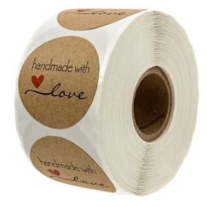 China Craft Paper Custom Printed Sticker Labels Roll Brown Spot Colors For Tea Cans wholesale