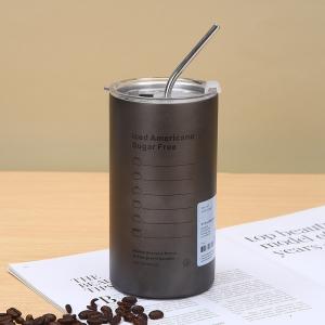 China Creative Iced Americano Insulated Tumbler Coffee Cup , Stainless Steel Tumbler With Lid And Straw Travel Coffee Mug For Men Women wholesale