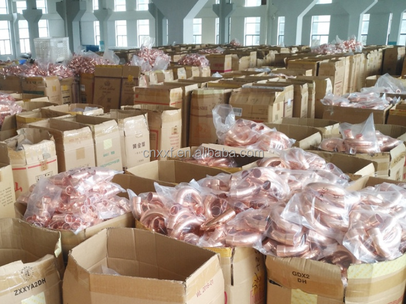 Customized Thickness NXF TP2 Cu-DHP C12200 C1220 Street Copper Elbow 45 90 180 Degree Fittings Casting Technics SAI GLOBAL