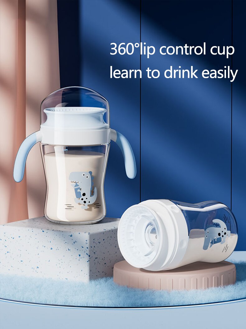 Wide Neck Infant Water Sipper Age 7 - 12 Years Baby No Spill Water Cup With Straw