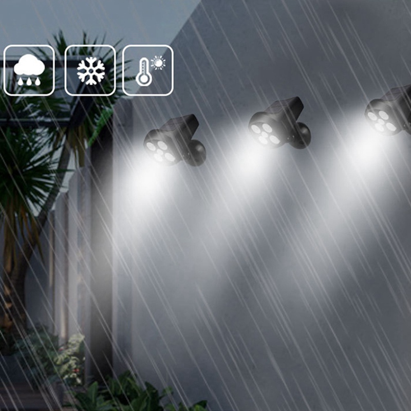 2000mAh 6W 300LMs Solar Powered Pir Led Wall Light / 4 Led Solar Light