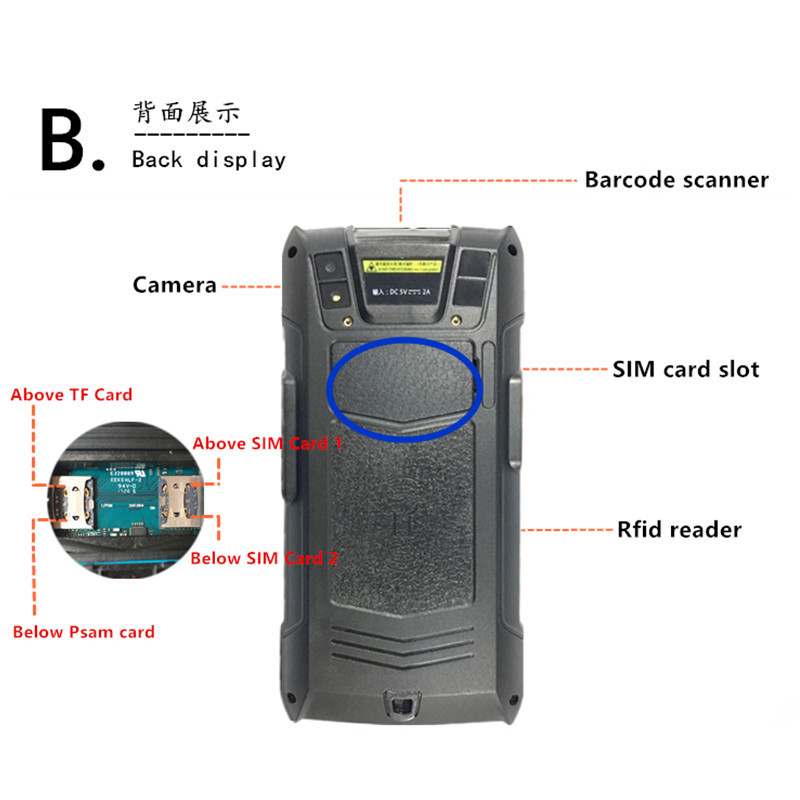 Handheld Rugged IP67 Personal Digital Assistant , 5" Industrial Barcode Scanner