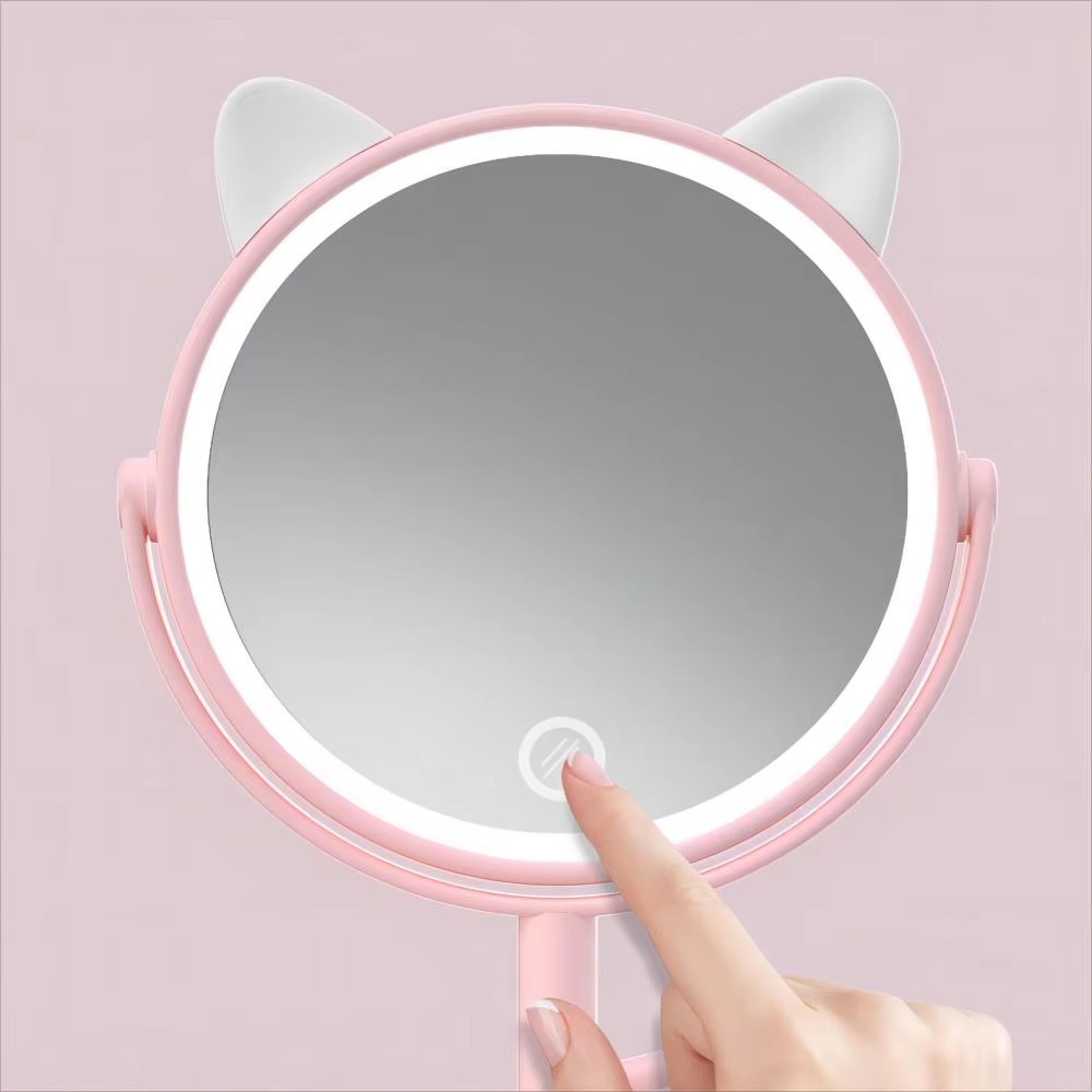 6 Inches Simple Makeup Mirror with Adjustable Angle and Convenient Built in Tray