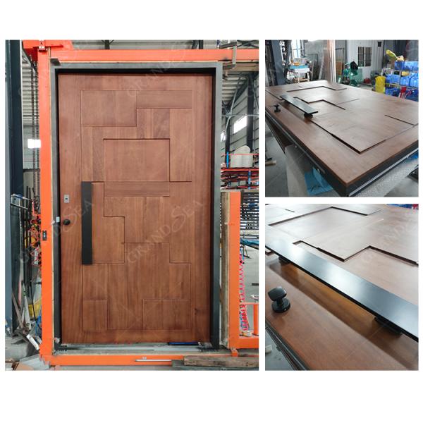 Modern Design Custom Made Wrought Iron Solid Wood Steel Pivot Entry Door with Factory Price for Residential Projects
