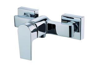 China Drip Proof Minimalist Bathroom Shower Mixer Faucet Wall Mounting Chrome Finish wholesale