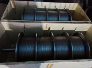China Quadruple Carbon Steel Grooved Winch Drum With Shaft wholesale
