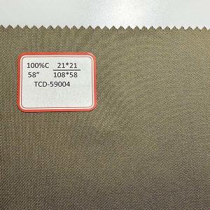 China 108*58 100 Cotton Fabric 21s Dyed Fabric 3/1 Twill Work Clothes wholesale