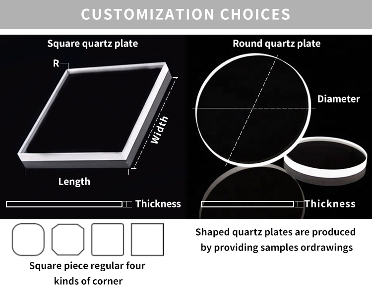 Plano Convex Lenses Optical Components Clear Quartz Plate 230-1600nm