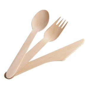 China 140mm Disposable Biodegradable Wooden Cutlery Eco Friendly wholesale