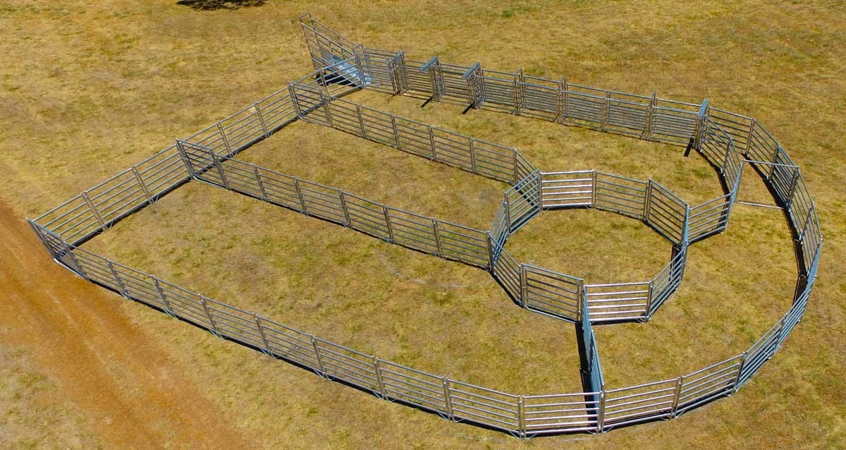 Powder Coated 5 Rails Heavy Duty Cattle Panel With Round Pipe