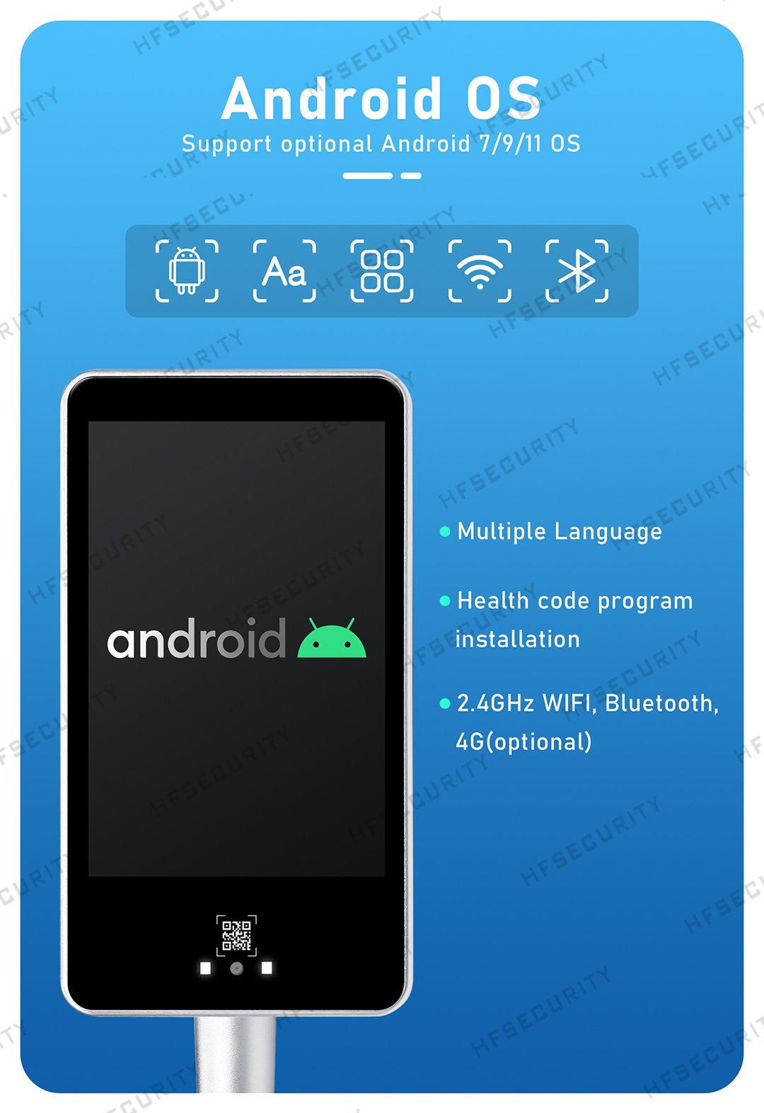 HFSecurity Face Recognition EU Health Code Scan Device