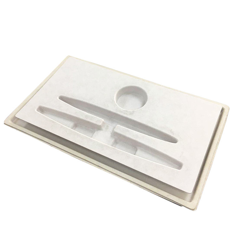 Biodegradable Bagasse Pulp Molded Gift Paper Tray Packaging Color Pulping Paper Tray With Outer Box