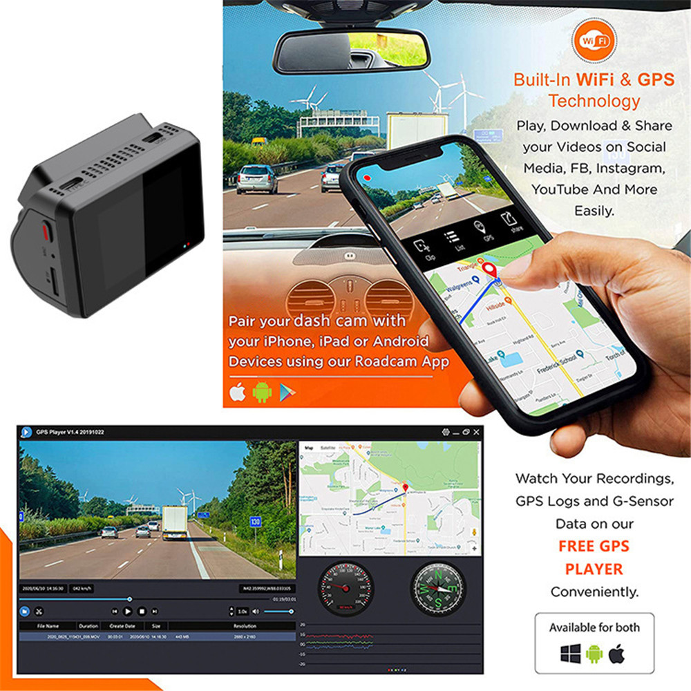 ODM WiFi Front Inside Back GPS Dashboard Camera With GPS Tracking SONYIMX335