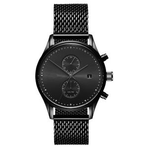 China Black CD grain stainless steel back quartz watch 5ATM waterproof wholesale