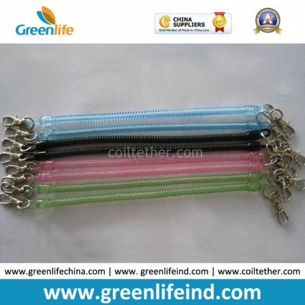 Hot Selling Transparent Slim Long Coiled Cable W/Metal Hooks