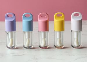 China 5ml Cute Colorful Big Wand Lip Gloss Tubes with Big Brush Empty Cosmetic Lip Tint Bottle with Hole Private Label wholesale