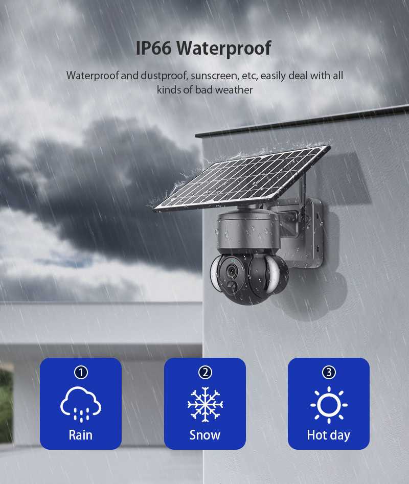 Tuya PTZ IP Solar Security Camera 4G 3MP Wireless Surveillance