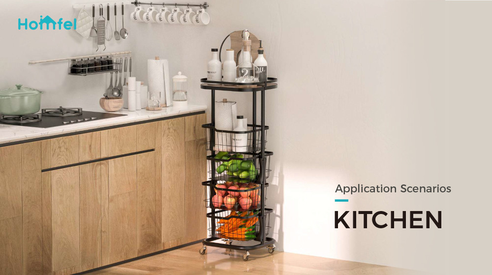 Rotating Storage Organizer Household Utility Cart Multifunctional Rolling Cart