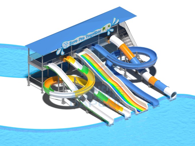 OEM Amuse Water Park Kids Playground Rides Fiberglass Pool Slides
