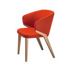 Modern Solid Ash Wood Frame Accent Chair Linen Fabric Nora Armchair