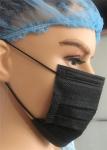 Black Disposable Earloop Face Mask , Chemical Protective Face Medical Mask
