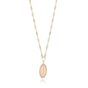 18K Gold ‘J’ Pendant Necklace