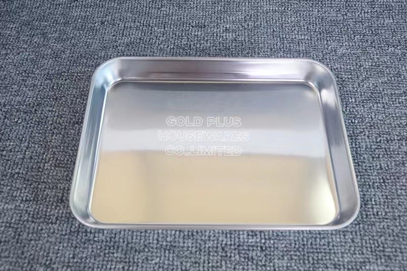 Restaurant big size towel tray stainless steel medical tray with different size good quality bathroom makeup tray