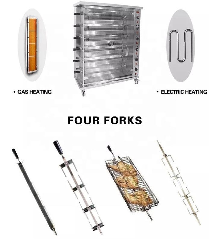 30pcs Rotisserie Chicken Gas Oven Roasted Chicken Machine With Overheat Protection