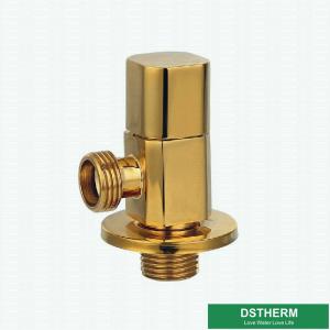 China Luxury Bathroom Accessories Wall Mounted Gold Polish Brass Water Angle Valve With G1/2&quot; Thread wholesale