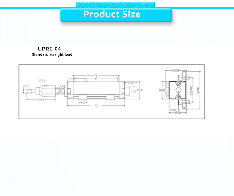 Accurate -50-120C UBRE-O4Y LVDT Linear Displacement Sensor for Automobile Automation