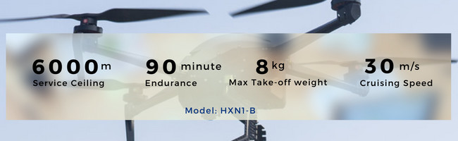 8 Axis Industrial Inspection UAV Mapping Drone 5.4KG Weight High Performance HXN1-B
