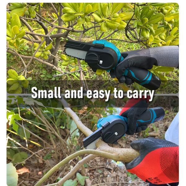21V Wood Cutting Tool Electric Chainsaw 3'' Mini Rechargeable Portable Power Battery Cordless