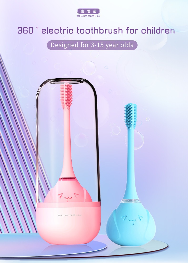 USB-Charged Ultrasonic Sonic Electric Toothbrush For 3-15-Year-Old Kids