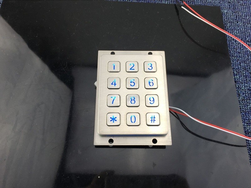 304 stainless steel 12 key buttons cusotmized backlit keypad for telephone entry system