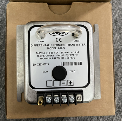 Dwyer 607-9 Differential Pressure Transmitter 0-25" w.c. ±0.5% Accuracy