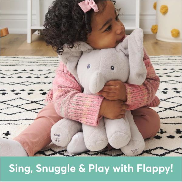 GUND Baby Animated Flappy The Elephant Plush, Singing Stuffed Animal Baby Toy for Ages 0 and Up, Gray, 12"