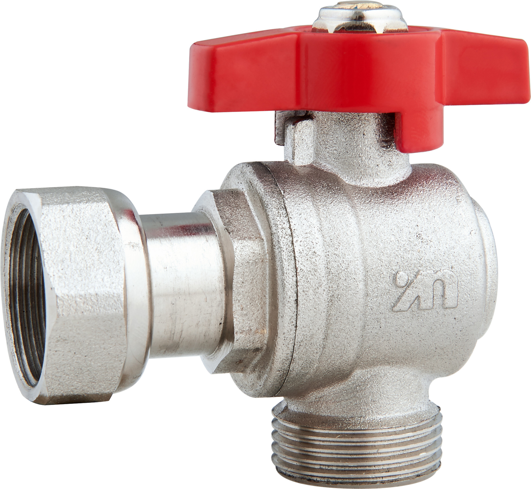 5301A Gas Stove Brass Ball Angle Valve DN20 for Heating System Water Supply with Plastic pipe Adapter x Flex. Female Nut