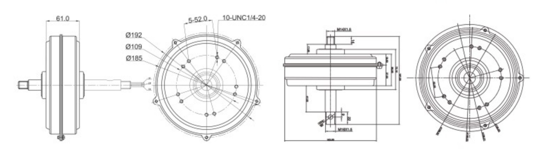 340V Industrial Brushless DC Fan Motor 84W Outer rotor Three Phase