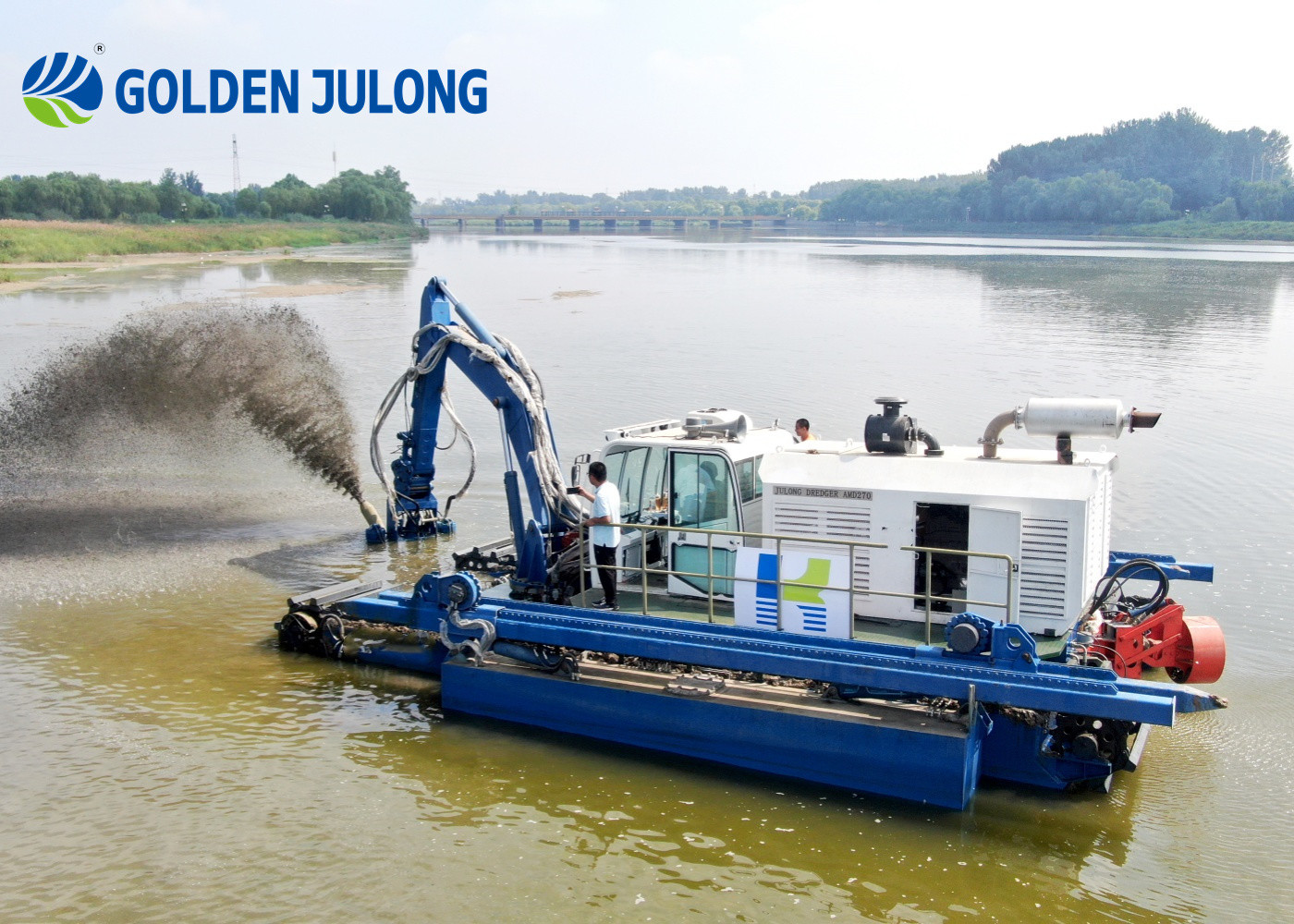 JLAME200 Customized Amphibious Dredger Wear Resistant Crawler Type