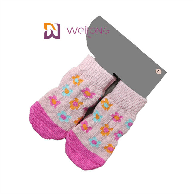 Pet Anti Slip Knit Dog Socks&Cat Socks with Rubber Reinforcement Paw Protector