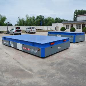 China Automatic Charging Material Handling Trolley , 20T Flexible Electric Flat Car wholesale