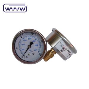 China Industrial Brass Back Mount Oil Filled Manometer For Glycerine wholesale
