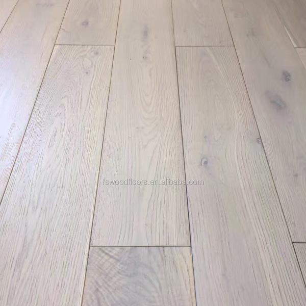 7.5"X3/4" Wire Brushed White Washed Engineered Hardwood Flooring