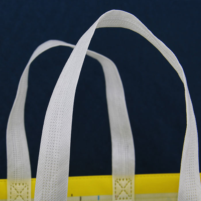 Yellow 105gsm Virgin Custom Printed Polypropylene Non Woven Bags Laminated For Grocery Store