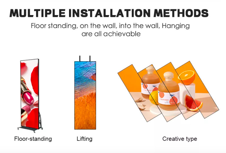 Ultra Thin Portable Smart Led Poster Display P1.75 P2 P2.5 Digital Mirror Screen