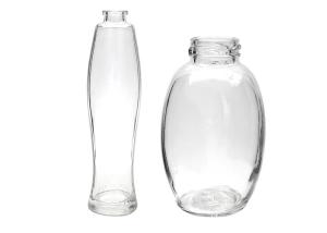 China Bathroom Clear Empty Cosmetic Glass Bottles With Pump Dispenser Refillable wholesale