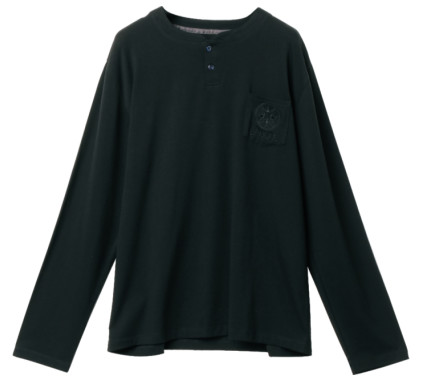 China 180gsm Polyester 65% Cotton 35% Black Long Sleeve Knitted Shirt wholesale