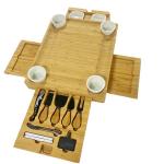 Natural Bamboo Kitchen Cutting Board With Multifunctional Knives And Drawer