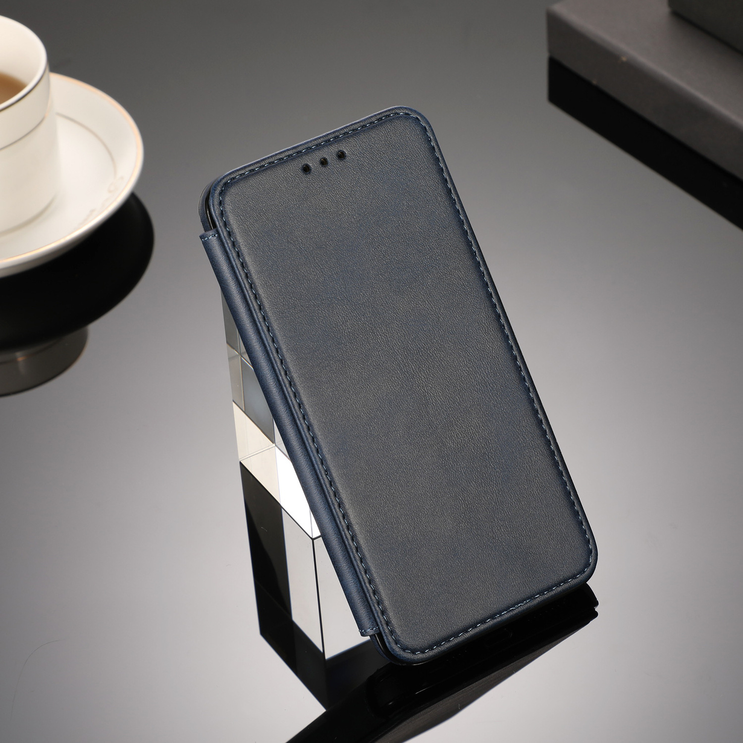OEM/ODM Minibook Fashion Flip PU Leather Ultra Thin Calf Print Leather Phone Case For Iphone 12 15*7.5*1.5cm