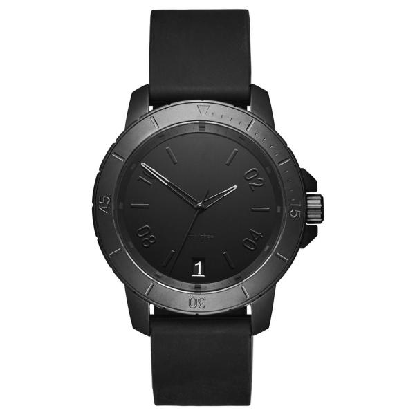Modern Black Minimalist Waterproof Watch Mineral Crystal With Stainless Steel